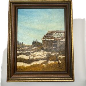 Rustic Landscape Framed Art with Brown and Blue Tones by PJ Zielke